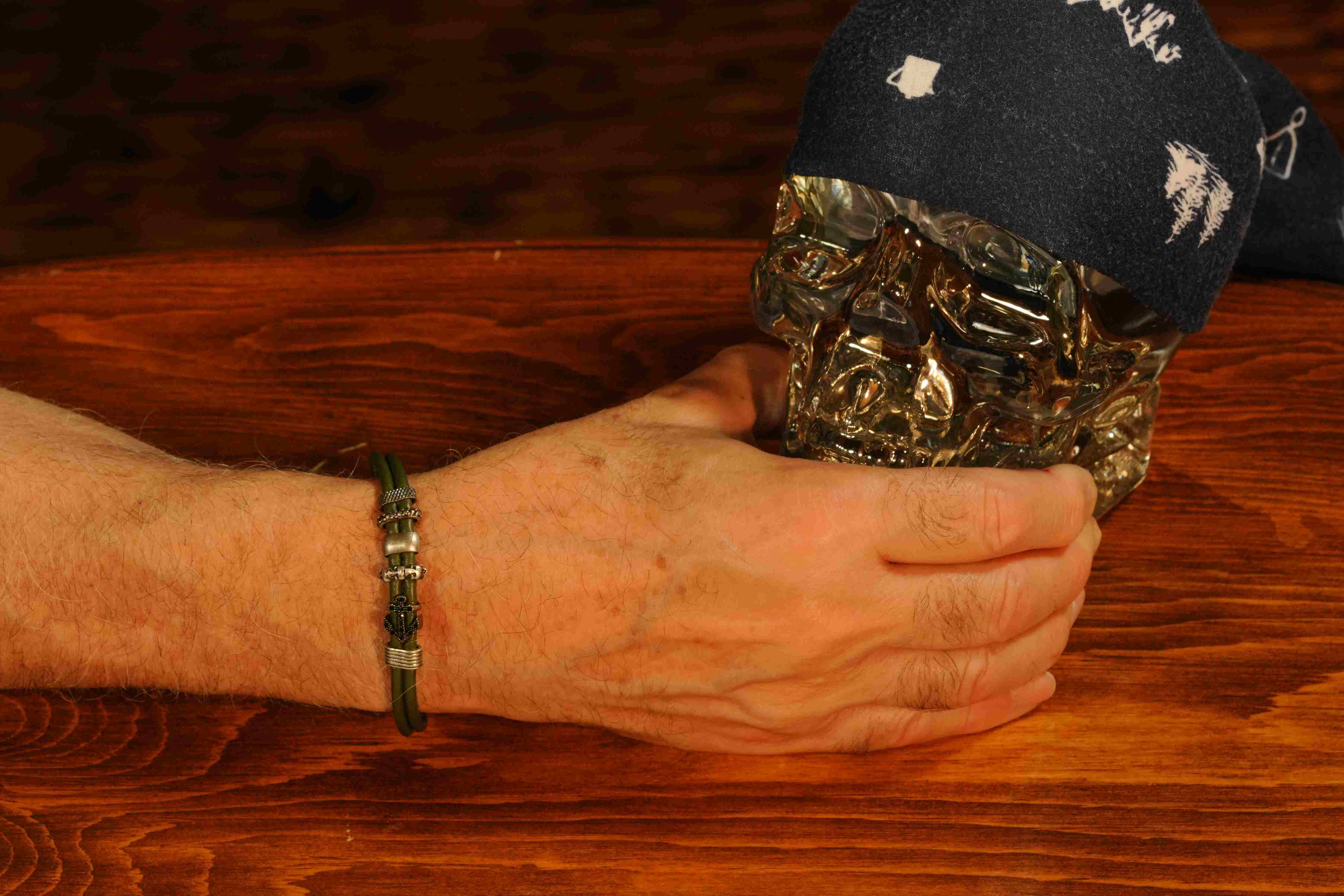 Bracelet en cuir ancre