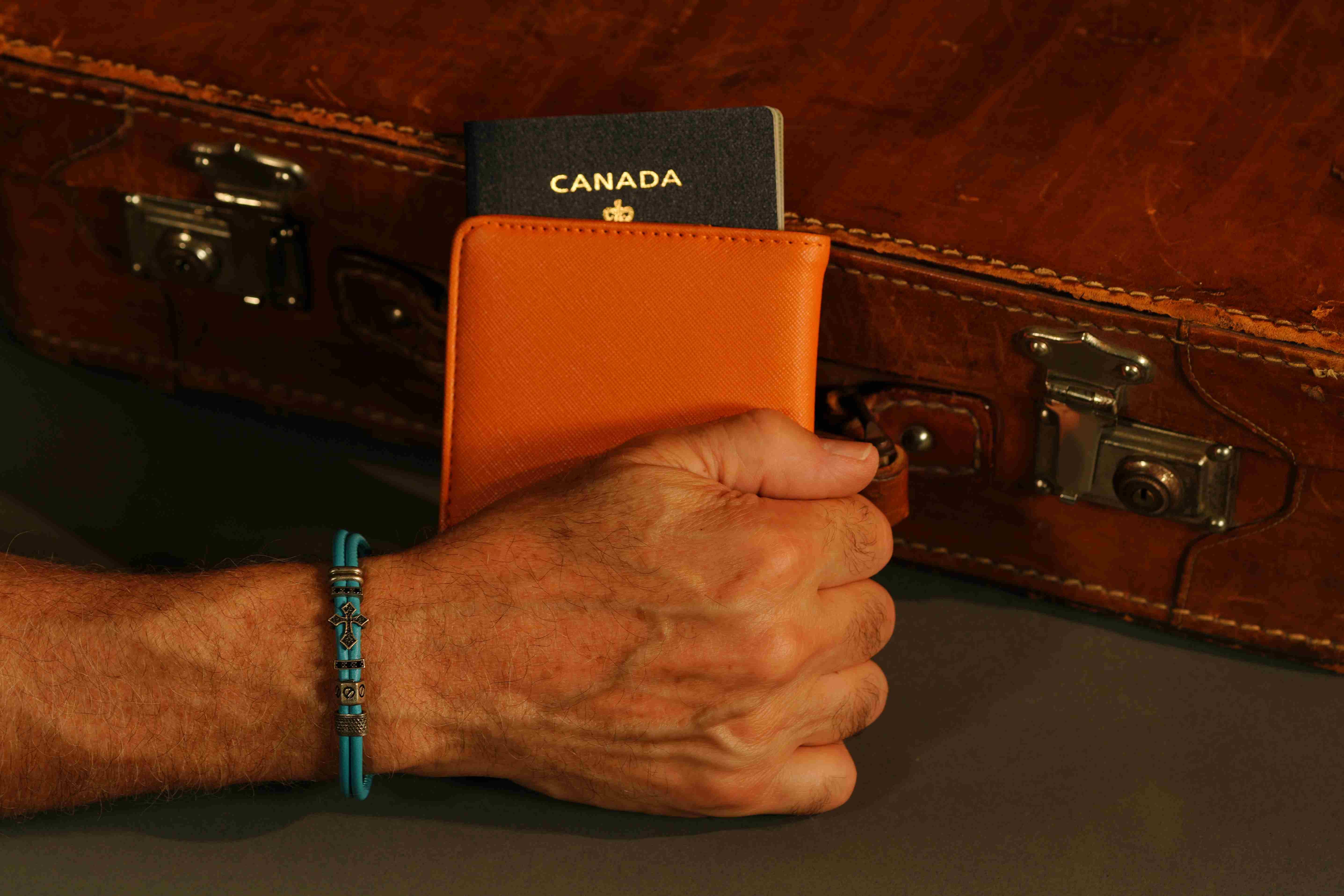 Bracelet en cuir croisé