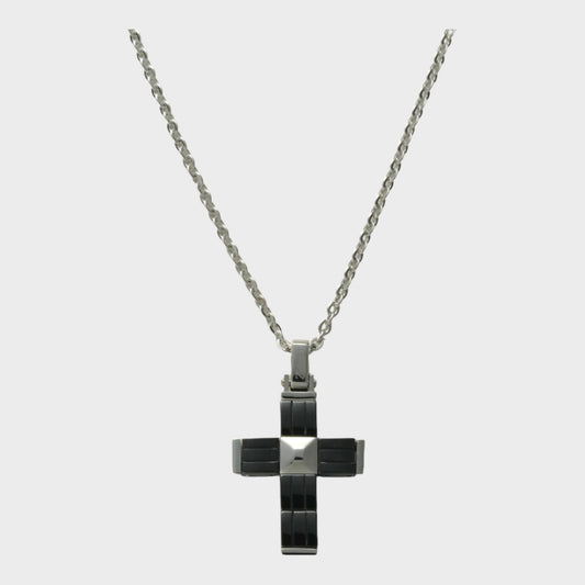 Black Stone Cross Chain