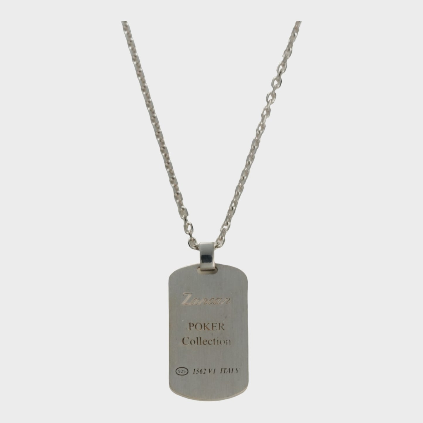 Poker Sterling Silver Dog Tag