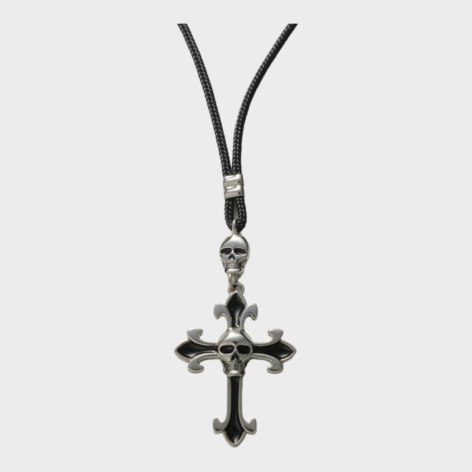Collier croix tête de mort