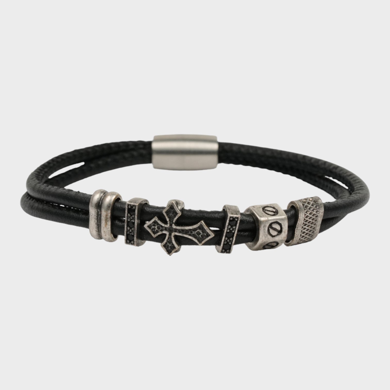 Bracelet en cuir croisé