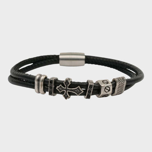 Cross Leather Bracelet