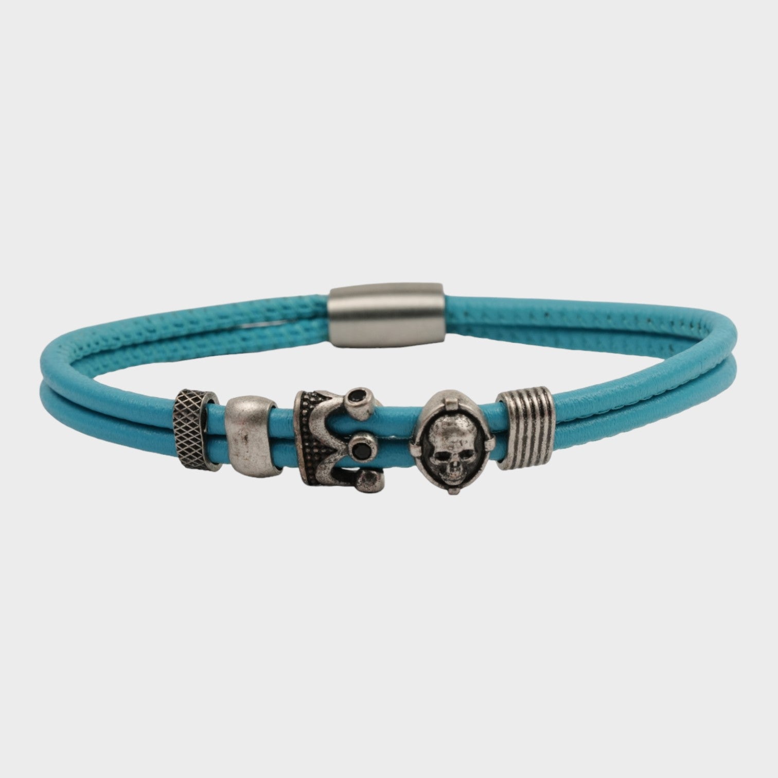 Bracelet en cuir couronne