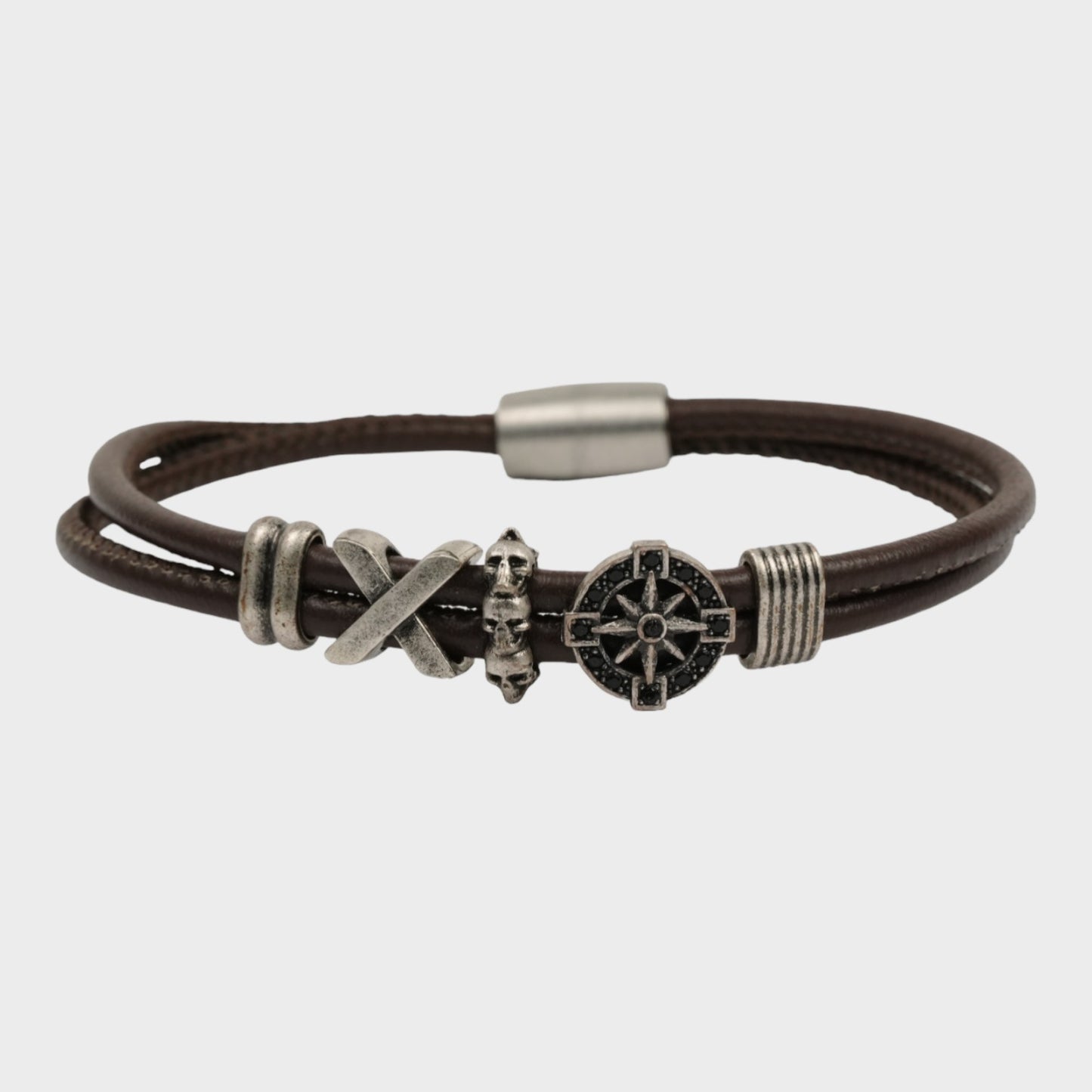 Compass Leather Bracelet