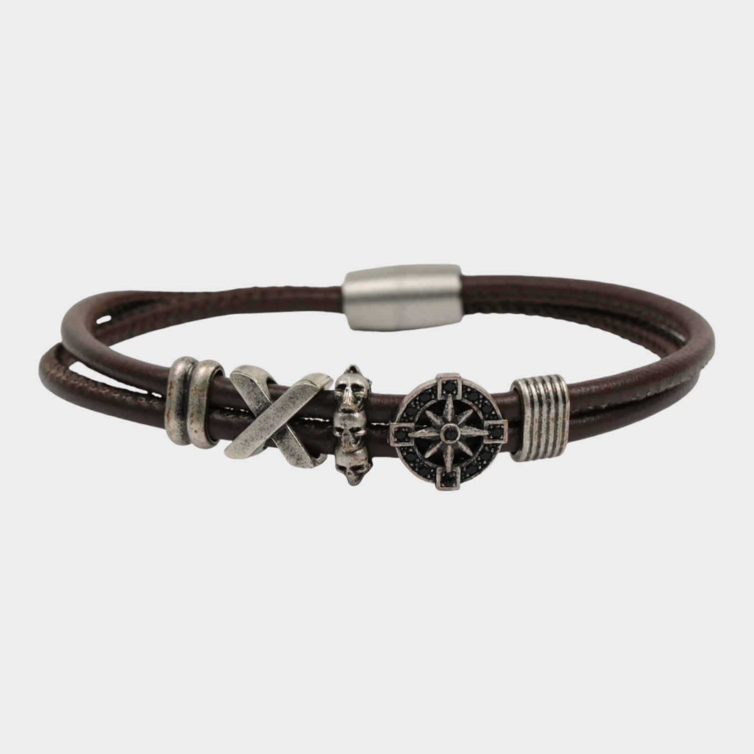 Bracelet en cuir boussole