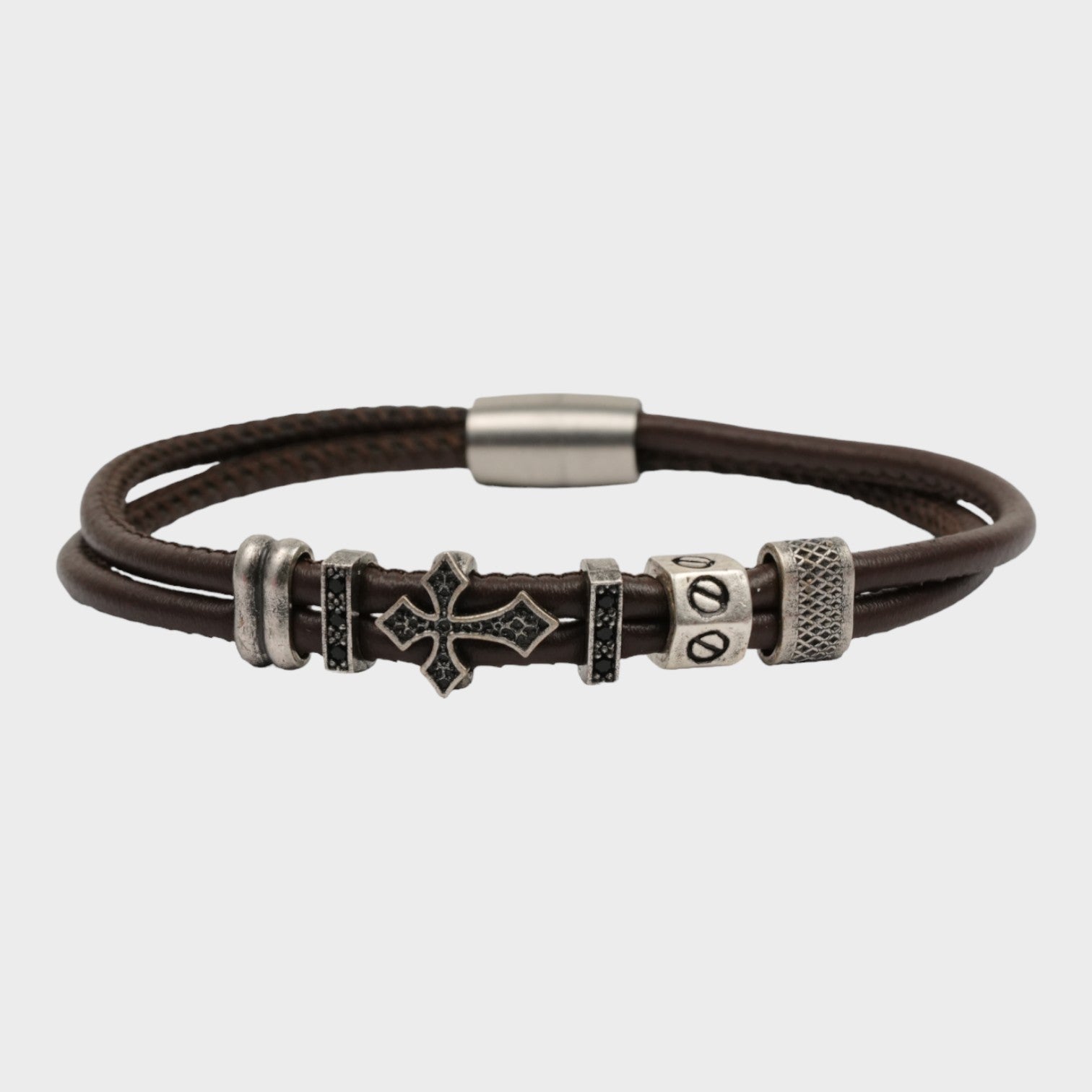 Bracelet en cuir croisé