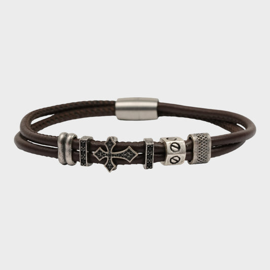 Cross Leather Bracelet