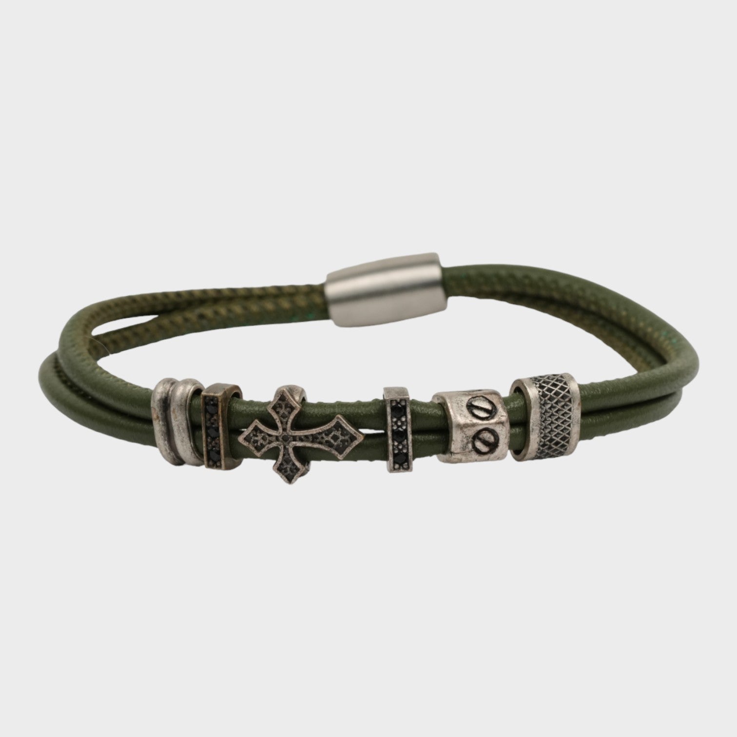 Bracelet en cuir croisé