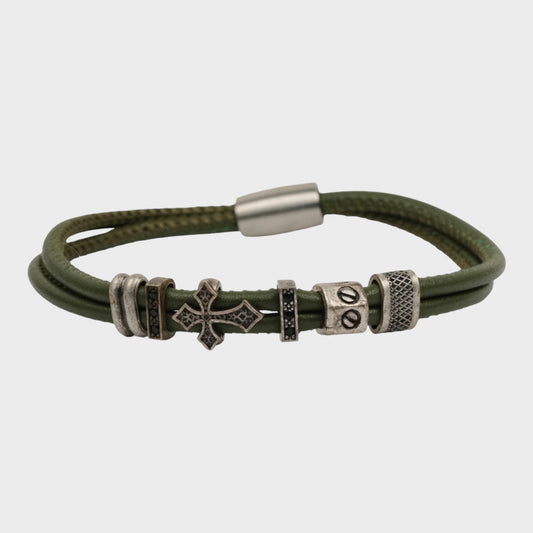 Cross Leather Bracelet