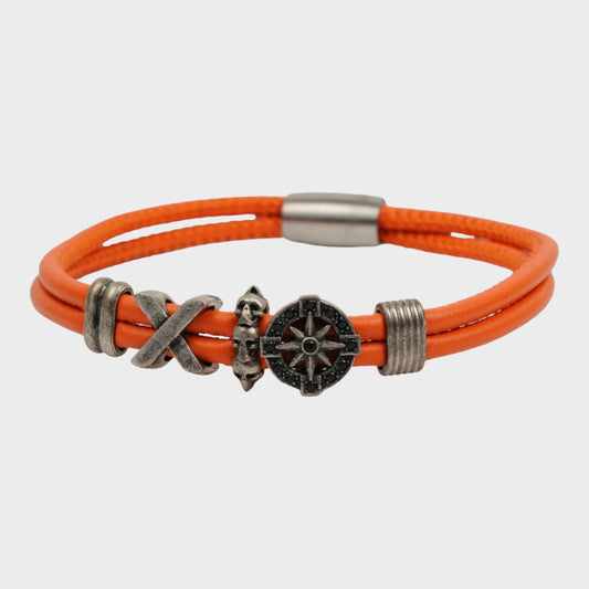 Compass Leather Bracelet