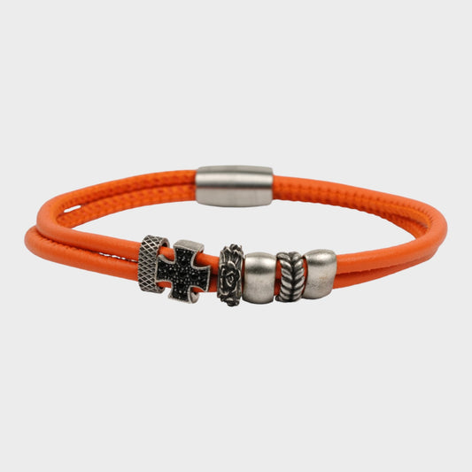 Short Cross Leather Bracelet