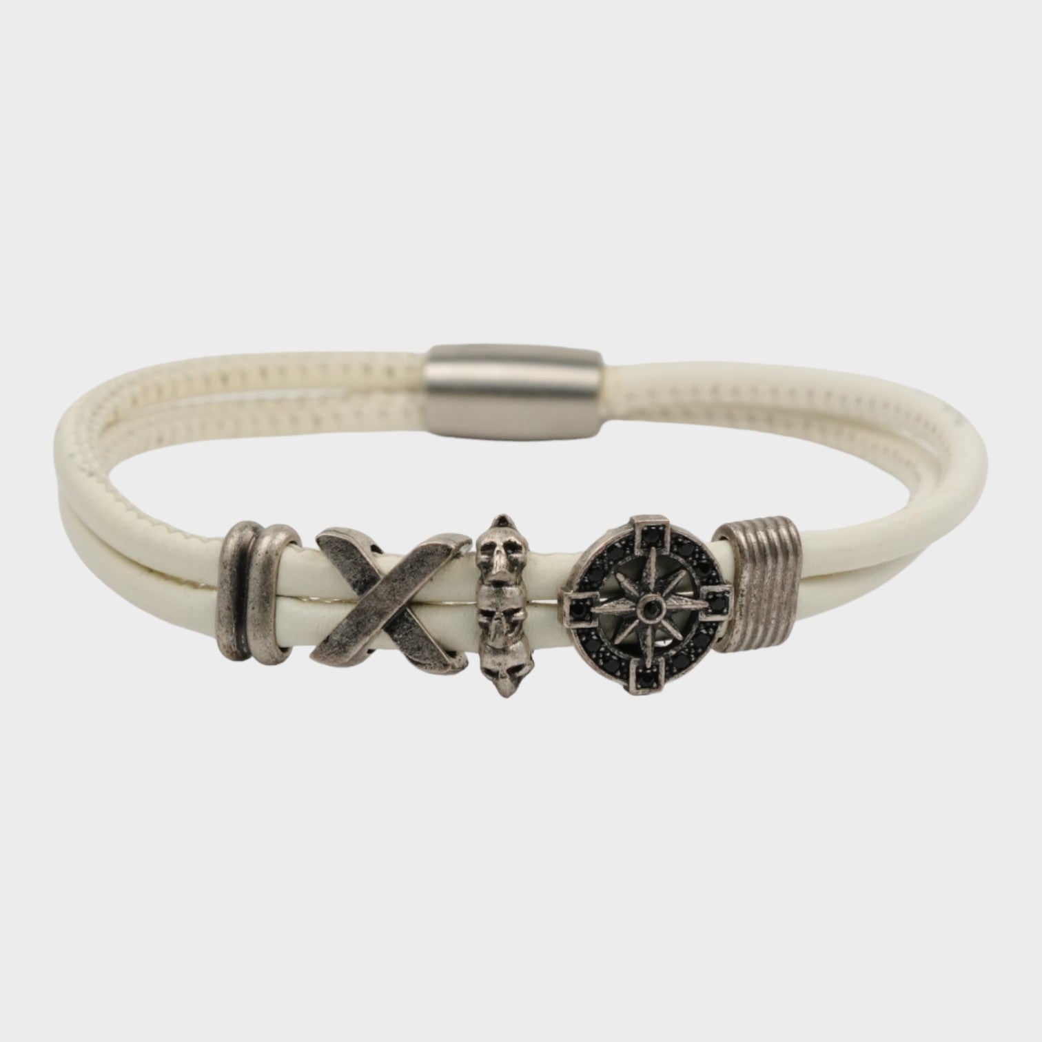 Bracelet en cuir boussole