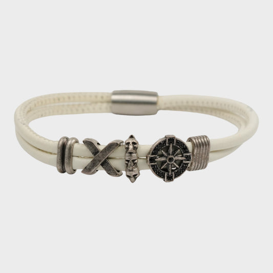 Compass Leather Bracelet